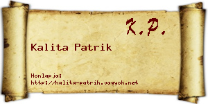 Kalita Patrik névjegykártya